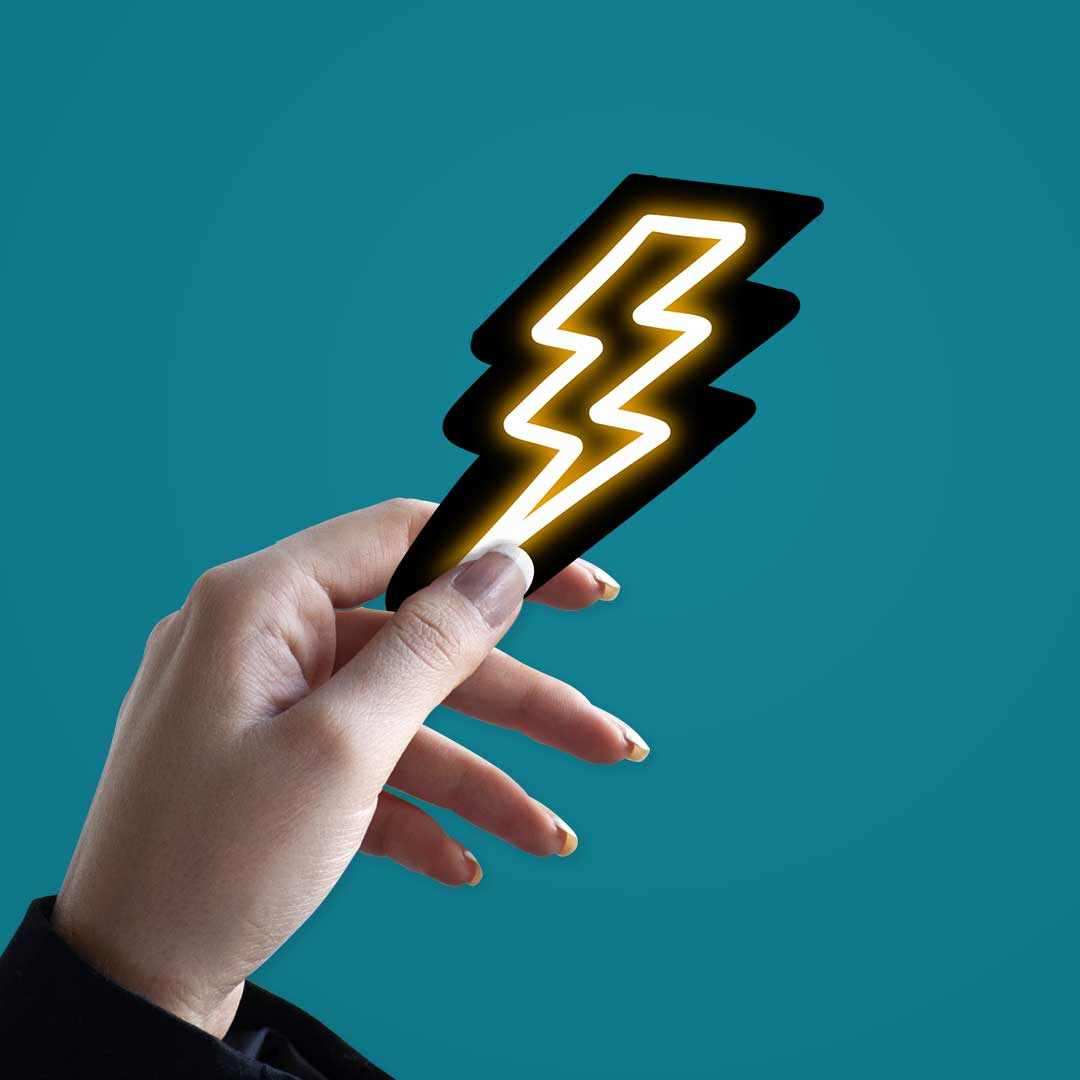 Neon Lightning Sticker | STICK IT UP