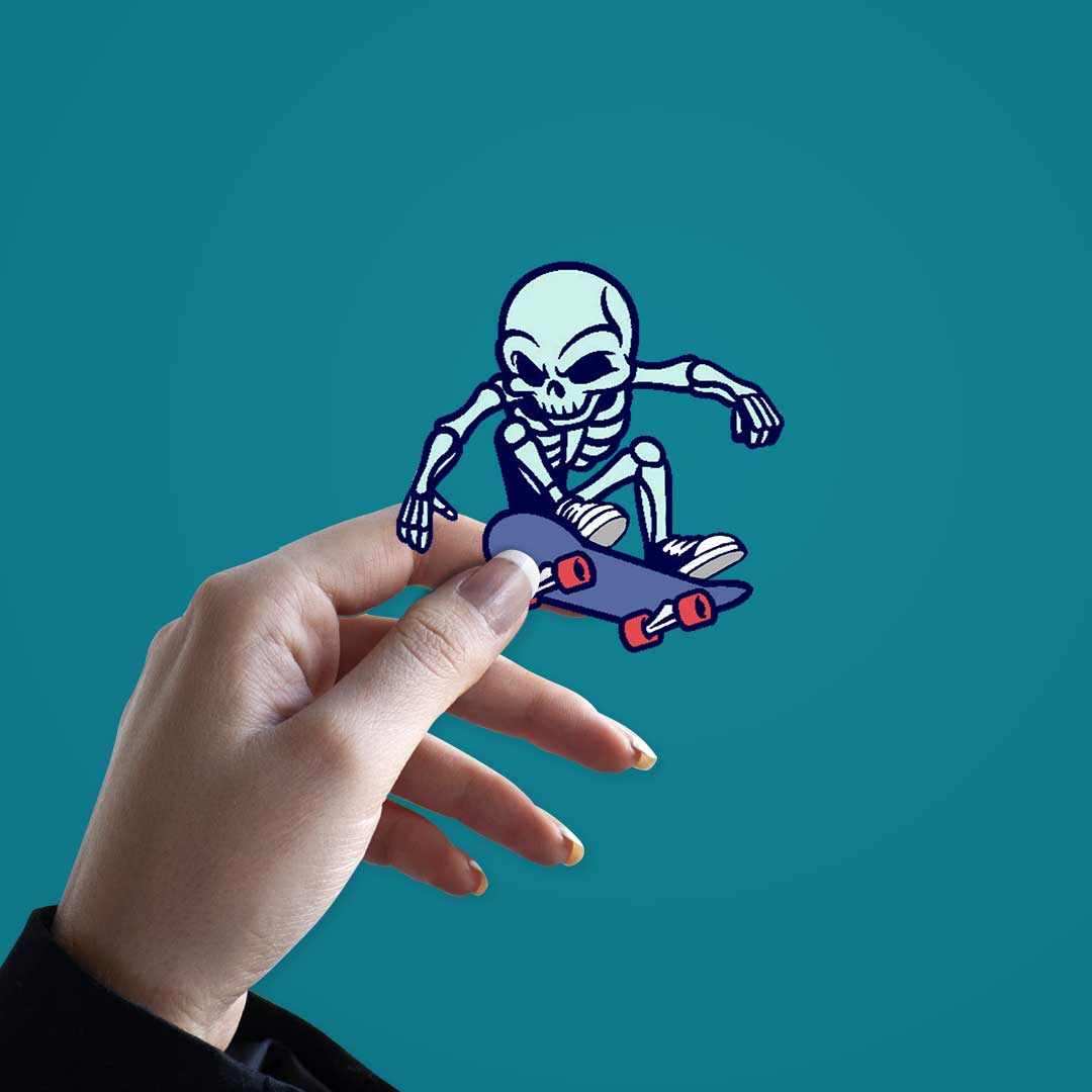 Skating Skull Sticker | STICK IT UP