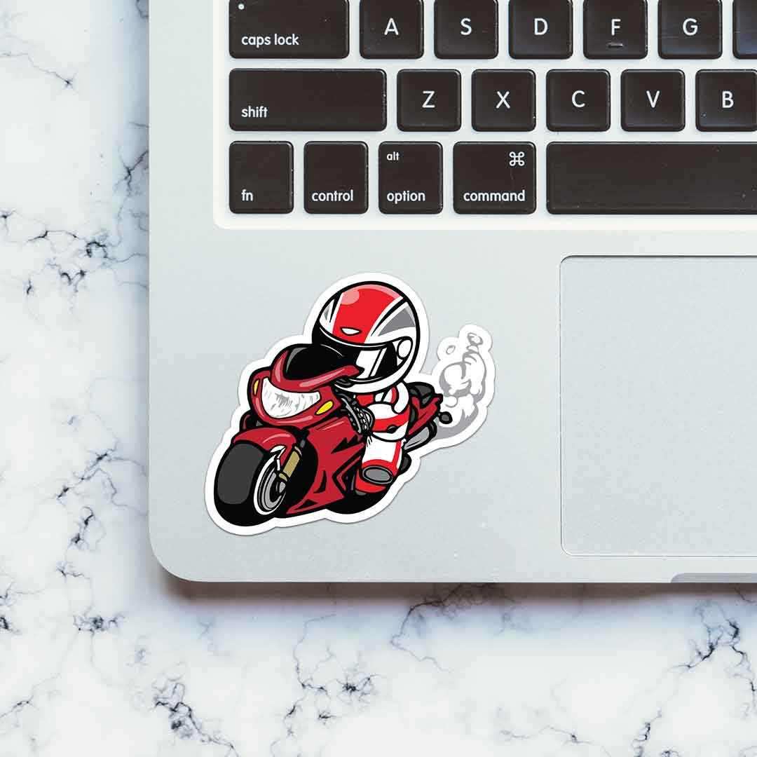 Red Bike Racer Sticker | STICK IT UP