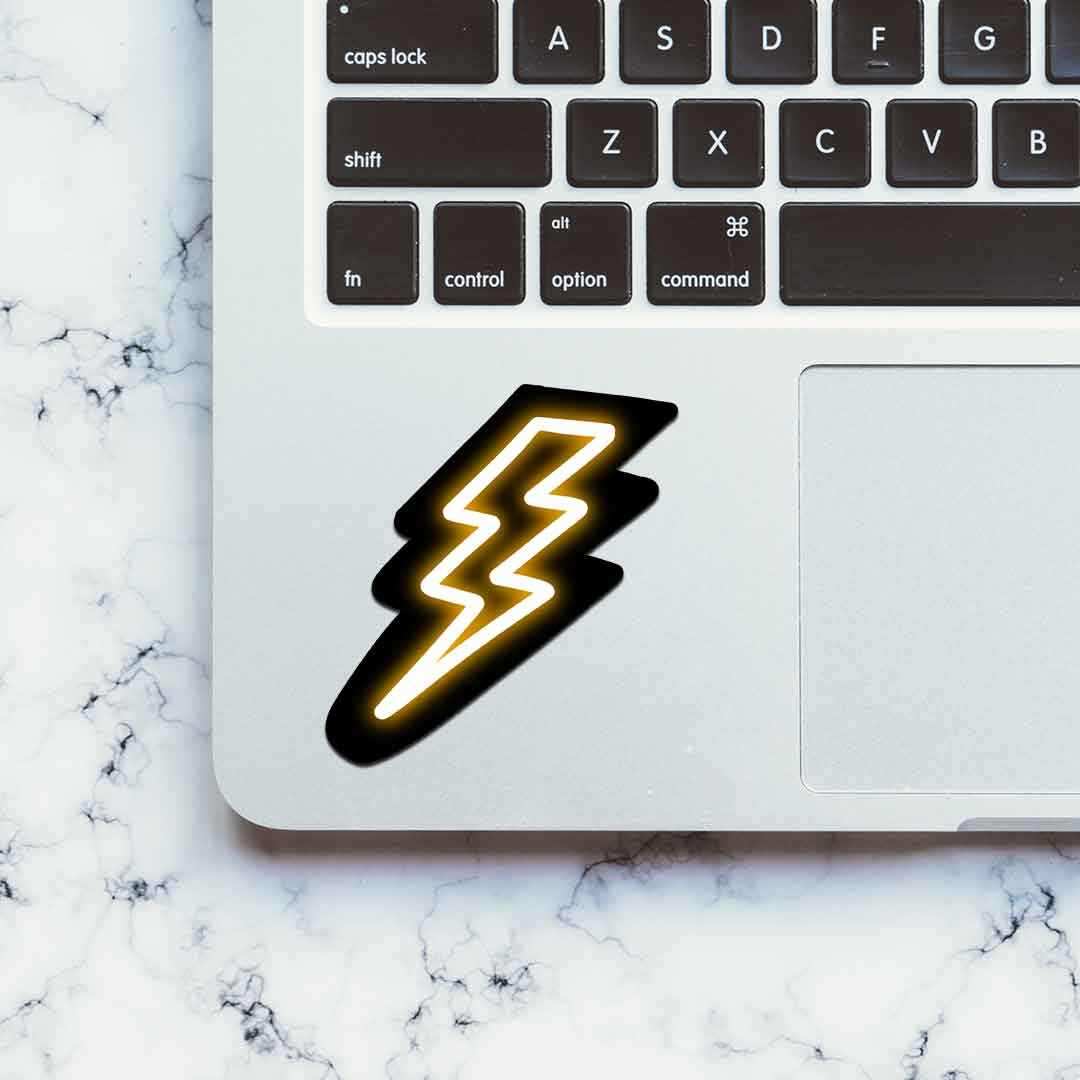 Neon Lightning Sticker | STICK IT UP