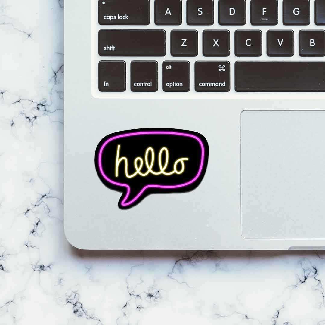 Neon Hello Sticker | STICK IT UP