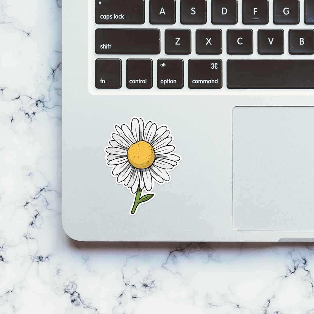 White Sunflower Sticker | STICK IT UP