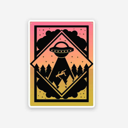 Abducted by aliens sticker waterproof vinyl decal for laptop, bike, car & bottle