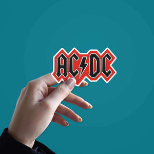 AC DC sticker waterproof vinyl decal for laptop, bike, car & bottle