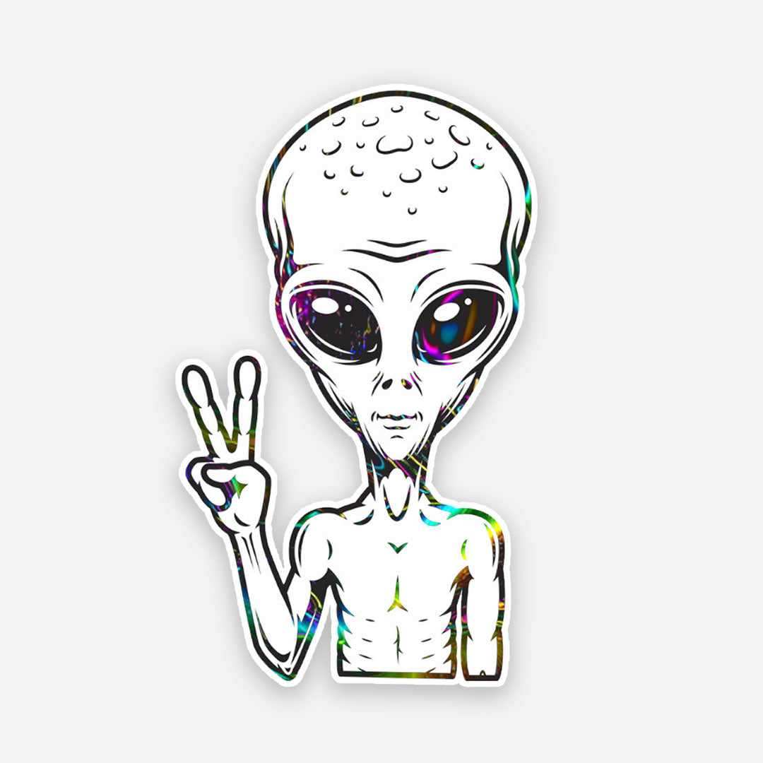Alien sticker waterproof vinyl decal for laptop, bike, car & bottle