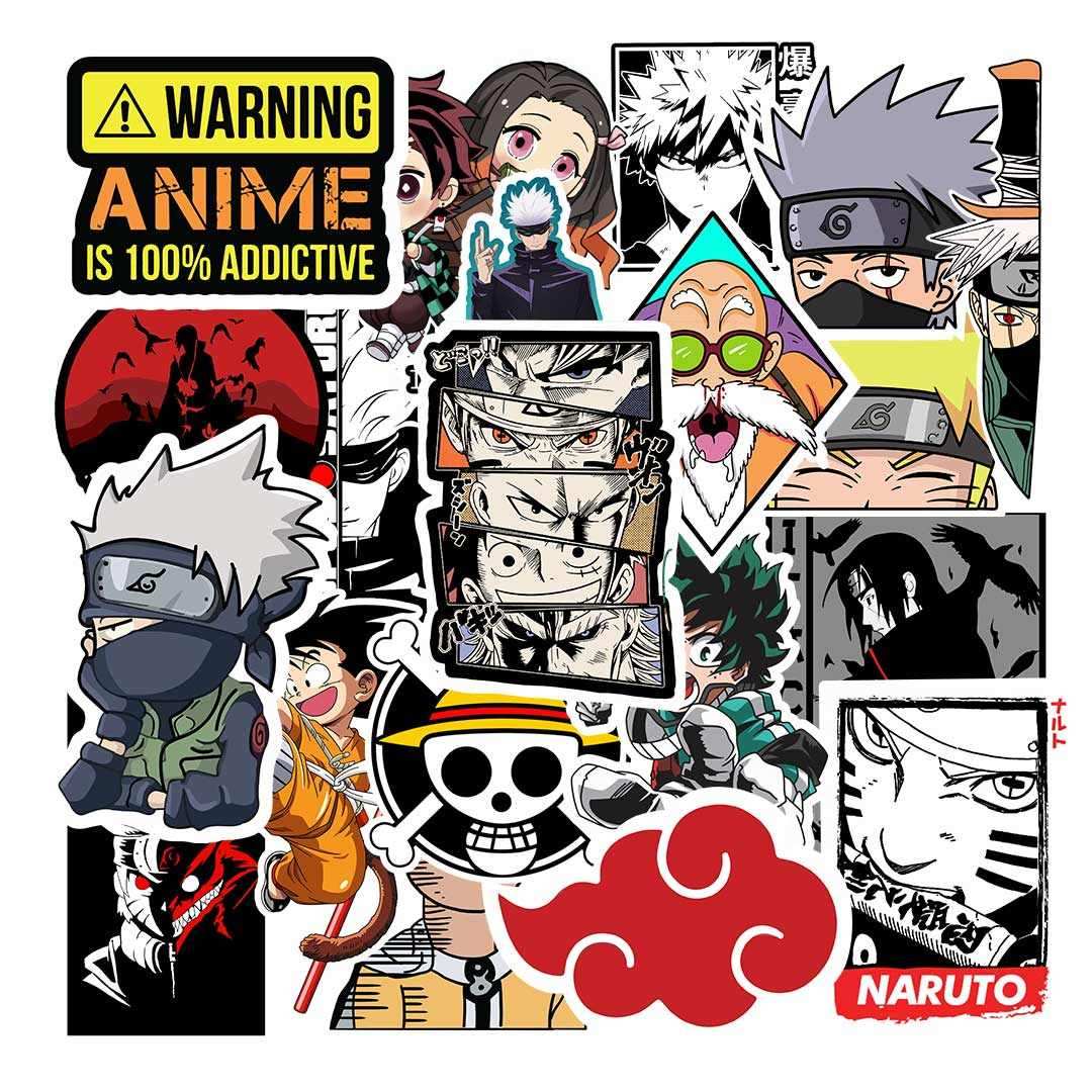 Anime Sticker Pack [20 Sticker] waterproof vinyl decal for laptop, bike, car & bottle