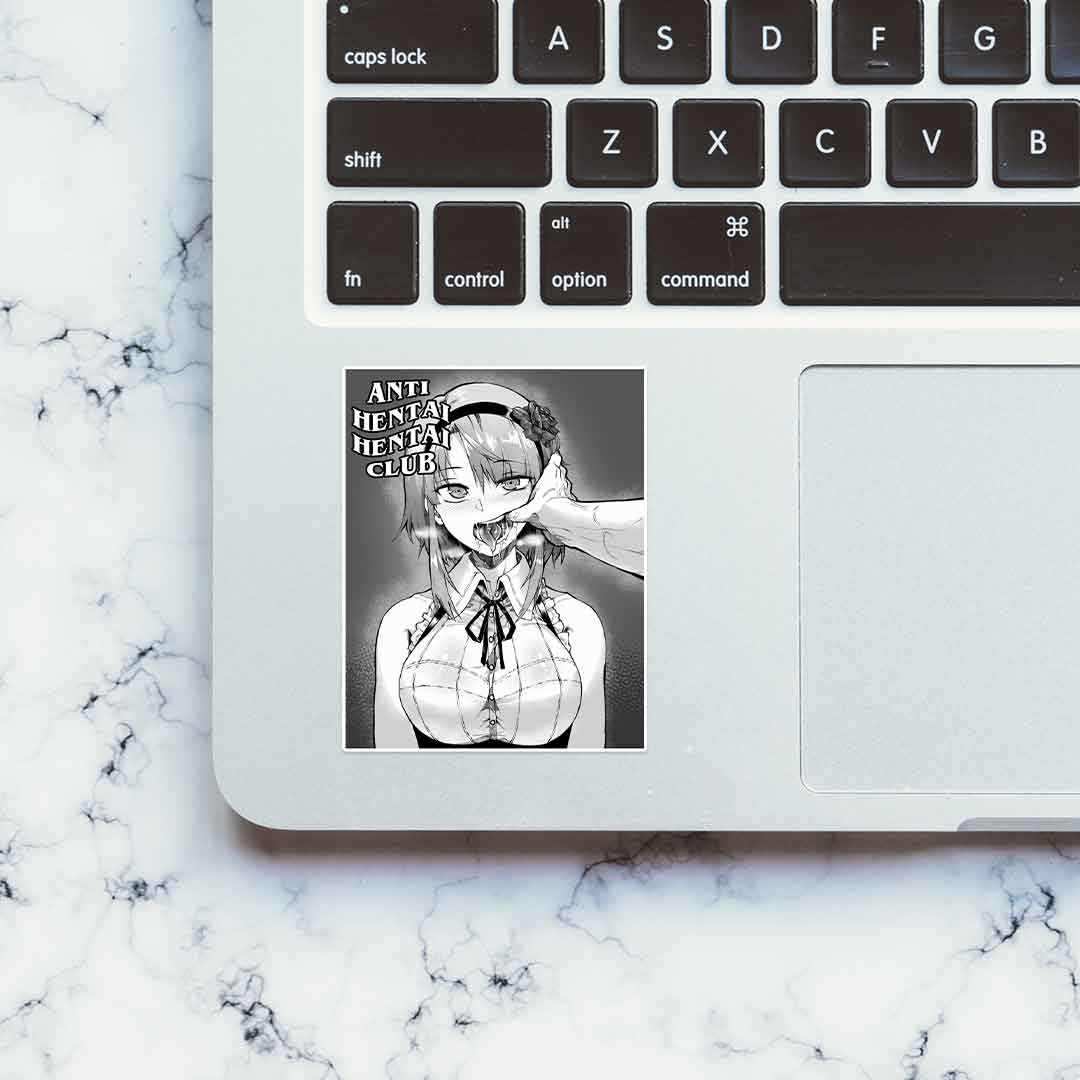 Anti Hentai Hentai Club sticker waterproof vinyl decal for laptop, bike, car & bottle