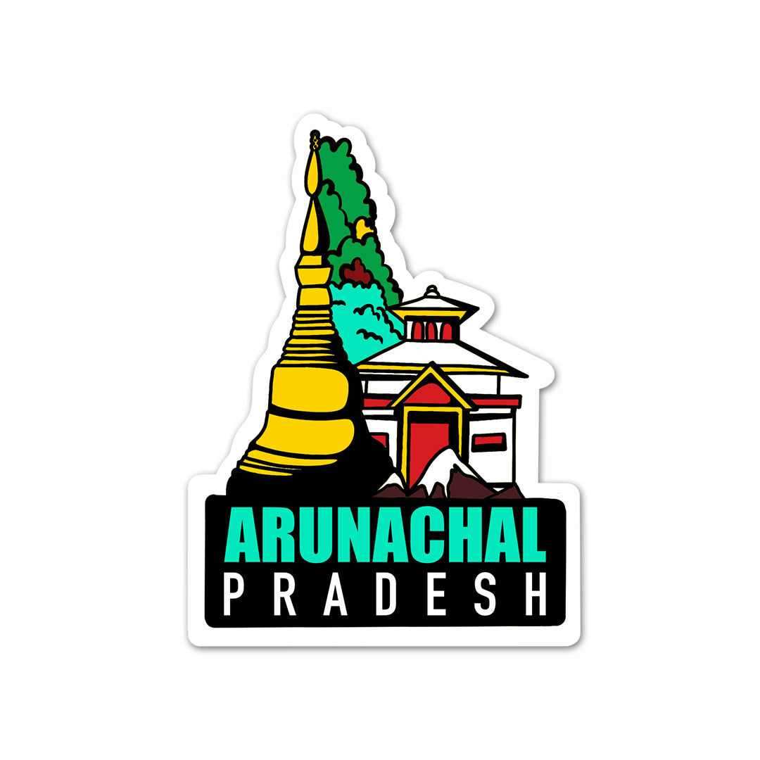 Arunachal Pradesh Sticker waterproof vinyl decal for laptop, bike, car & bottle