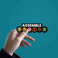 Assemble Sticker waterproof vinyl decal for laptop, bike, car & bottle