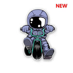 Astronaut Bike Sticker waterproof vinyl decal for laptop, bike, car & bottle