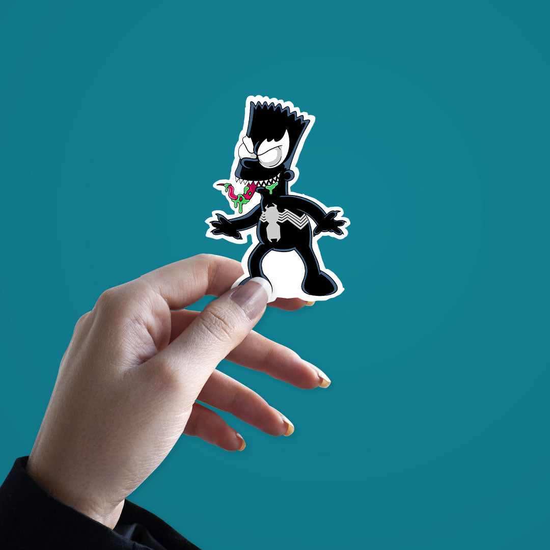 Bart Venom Sticker waterproof vinyl decal for laptop, bike, car & bottle