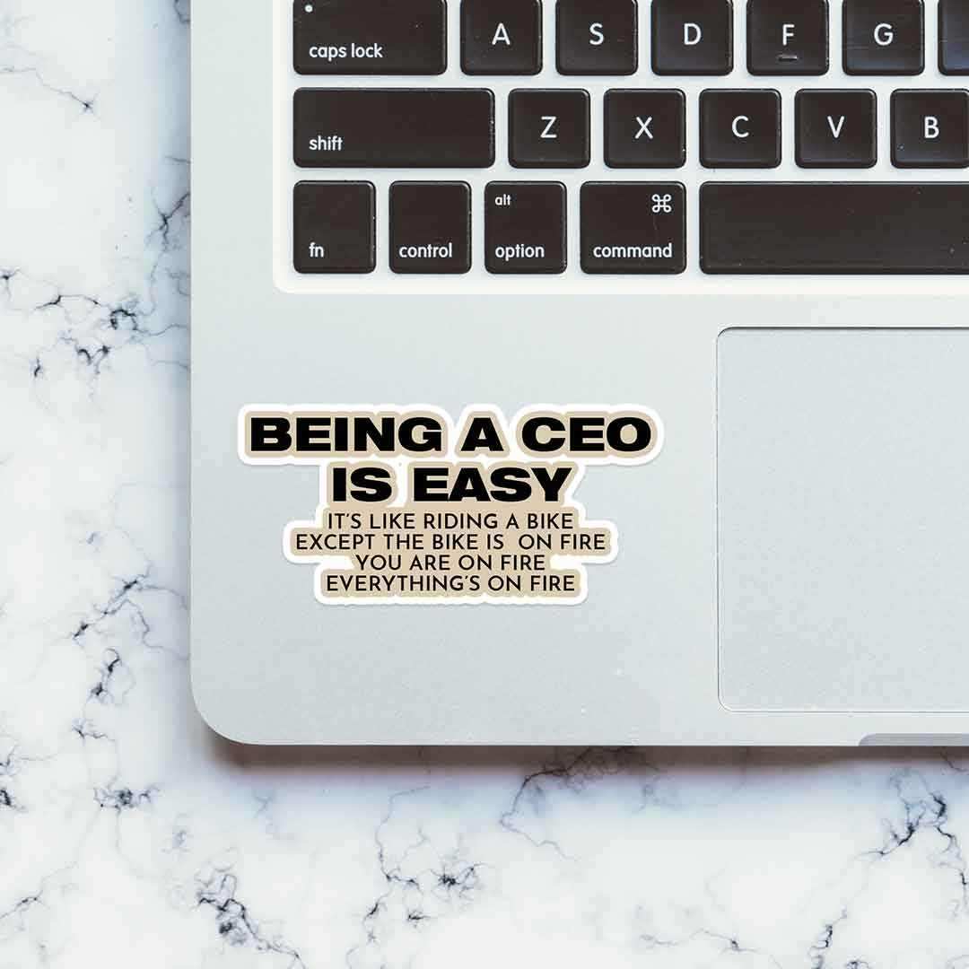 Being a CEO is easy sticker waterproof vinyl decal for laptop, bike, car & bottle