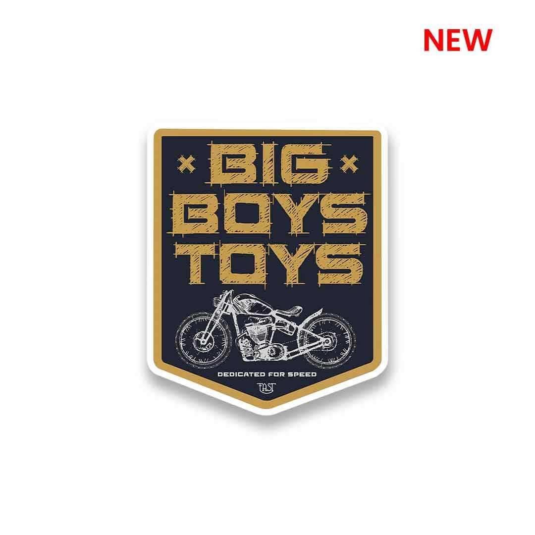 Big Boys Toys Sticker waterproof vinyl decal for laptop, bike, car & bottle
