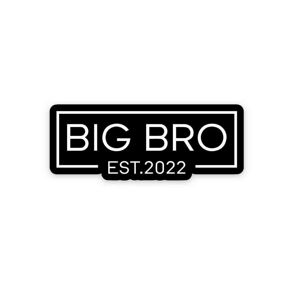 BIG BRO Sticker waterproof vinyl decal for laptop, bike, car & bottle