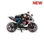 Biker Girl Sticker waterproof vinyl decal for laptop, bike, car & bottle