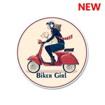 Biker Girl Sticker waterproof vinyl decal for laptop, bike, car & bottle