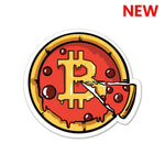 Bitcoin Pizza Sticker waterproof vinyl decal for laptop, bike, car & bottle