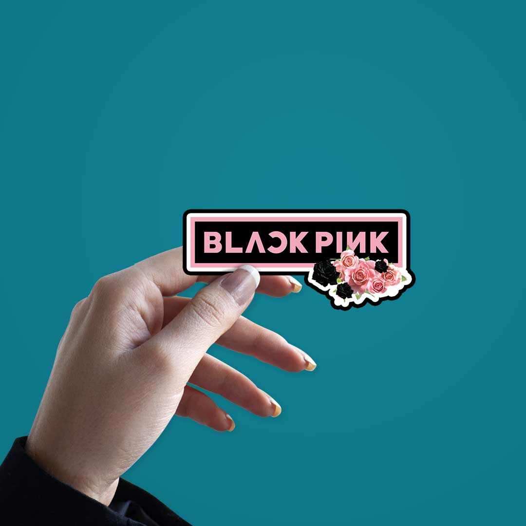 Black Pink sticker waterproof vinyl decal for laptop, bike, car & bottle