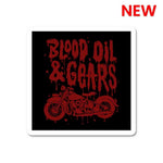 Blood Oil & Gears Sticker waterproof vinyl decal for laptop, bike, car & bottle