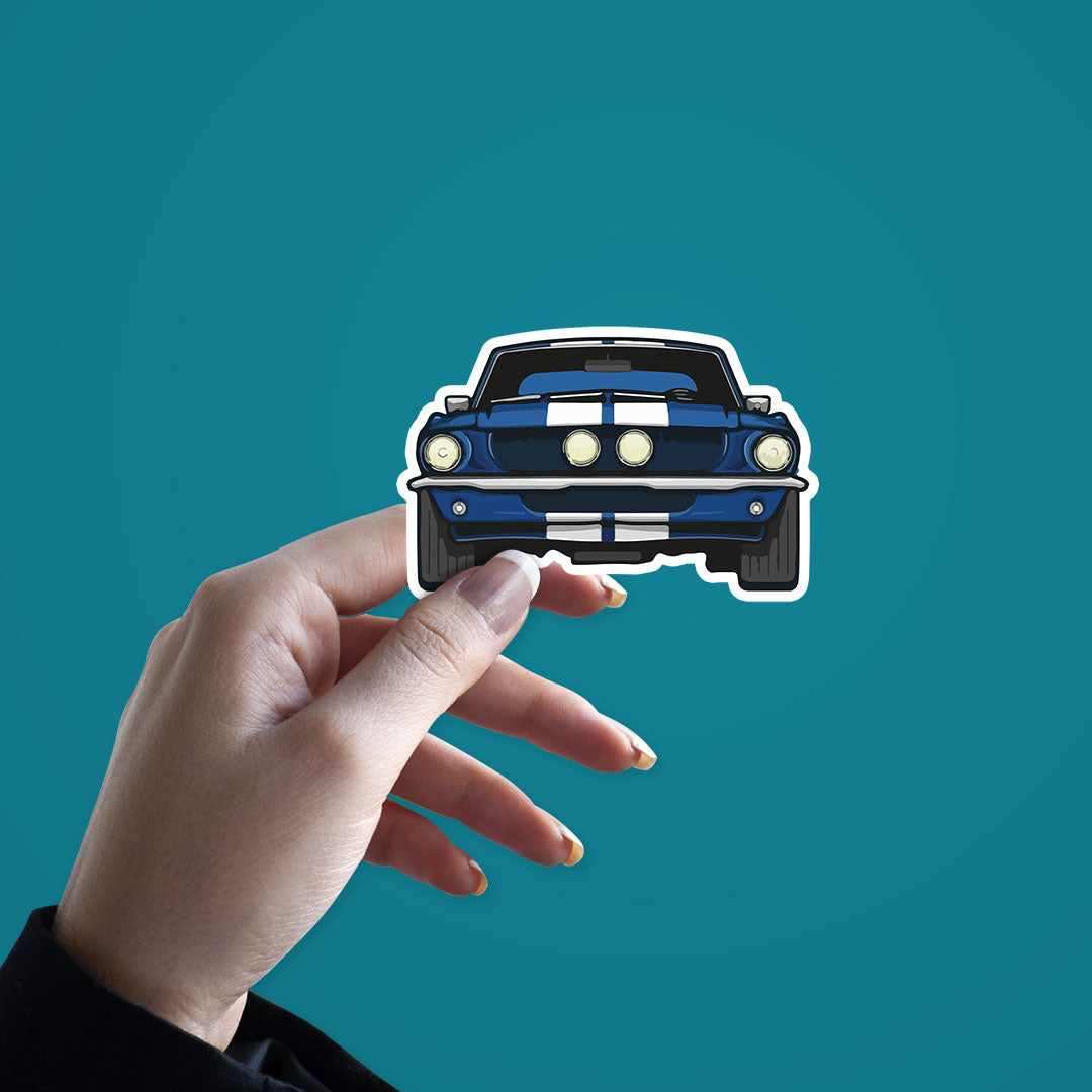 Blue Muscle Car Sticker - STICK IT UP