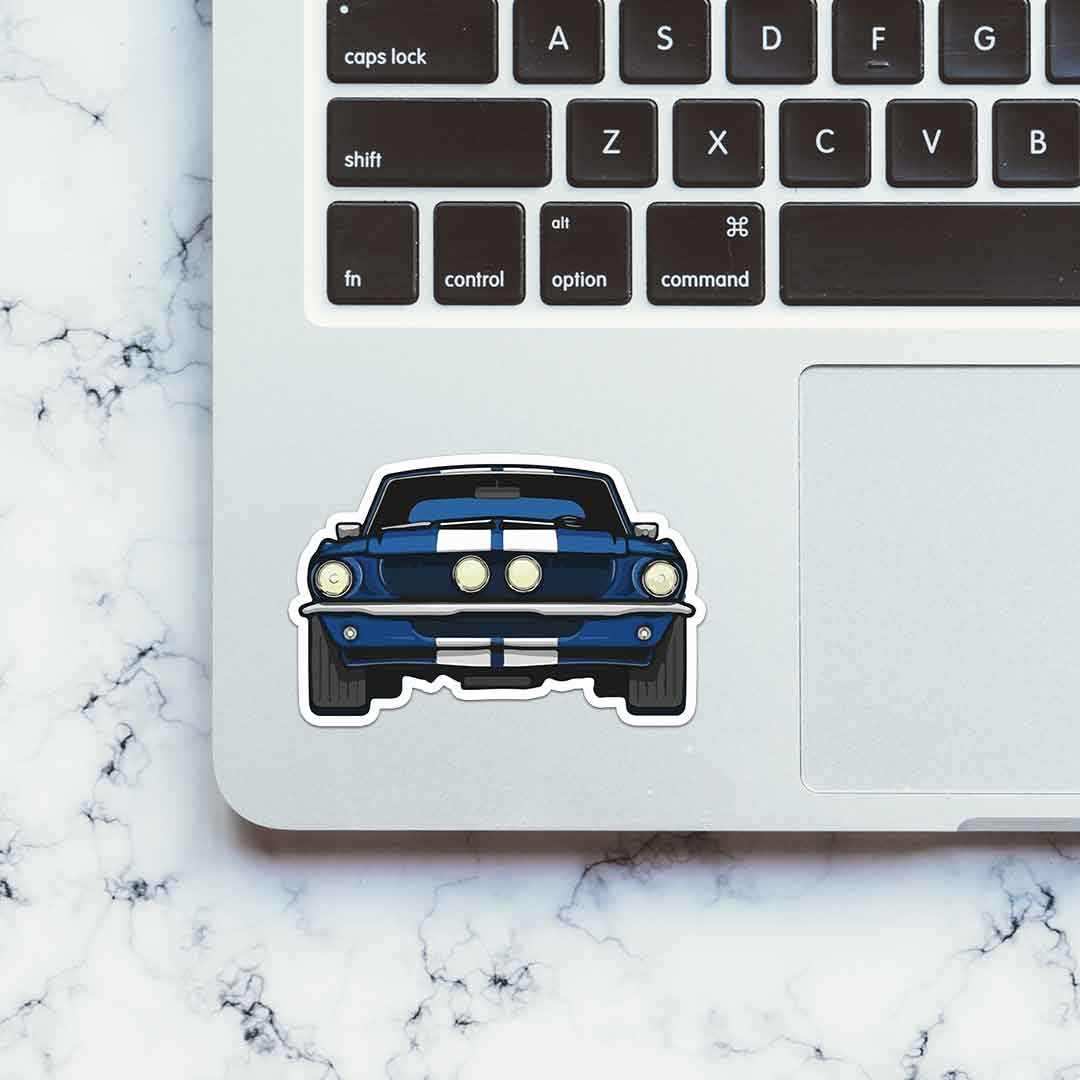 Blue Muscle Car Sticker - STICK IT UP