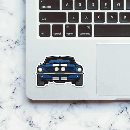 Blue Muscle Car Sticker - STICK IT UP