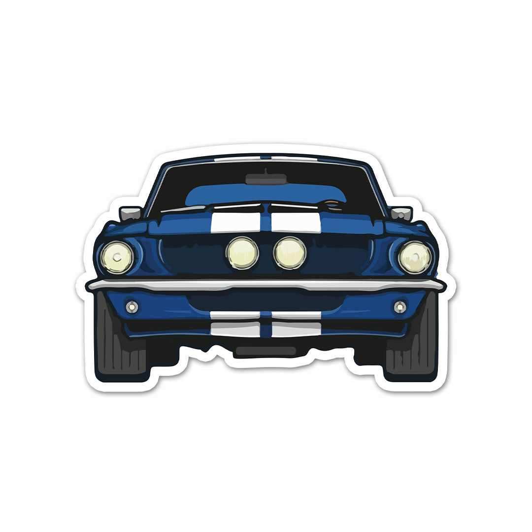 Blue Muscle Car Sticker - STICK IT UP