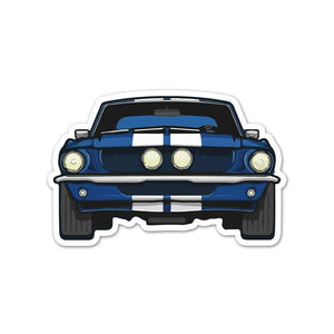 Blue Muscle Car Sticker waterproof vinyl decal for laptop, bike, car & bottle