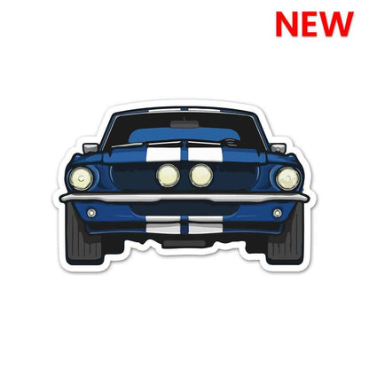 Blue Muscle Car Sticker - STICK IT UP