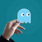 Blue Pacman Sticker waterproof vinyl decal for laptop, bike, car & bottle