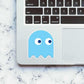 Blue Pacman Sticker waterproof vinyl decal for laptop, bike, car & bottle