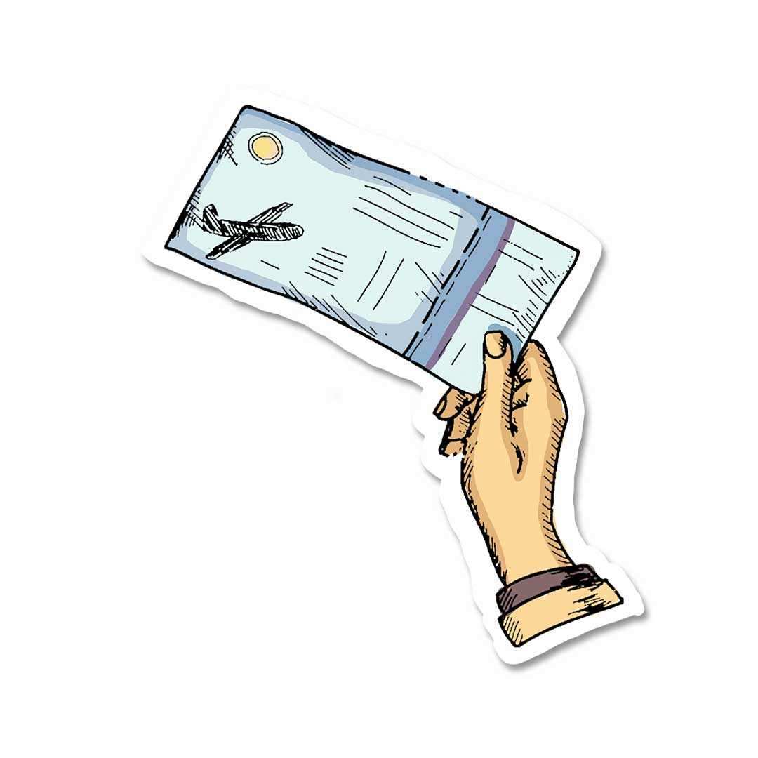 Boarding Pass V3 Sticker waterproof vinyl decal for laptop, bike, car & bottle