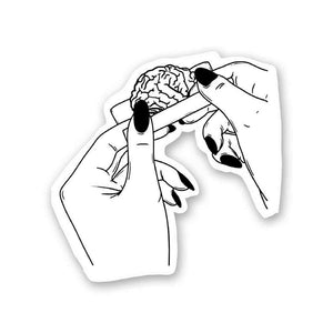 Brain Weed Sticker waterproof vinyl decal for laptop, bike, car & bottle