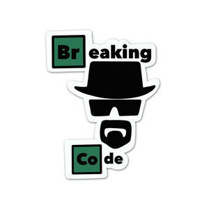 Breaking Code Sticker waterproof vinyl decal for laptop, bike, car & bottle