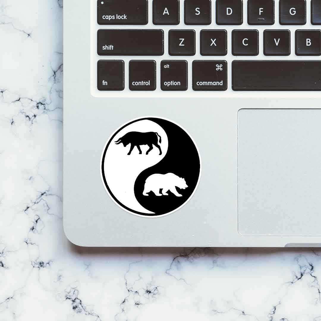 Bull and Bear Sticker waterproof vinyl decal for laptop, bike, car & bottle