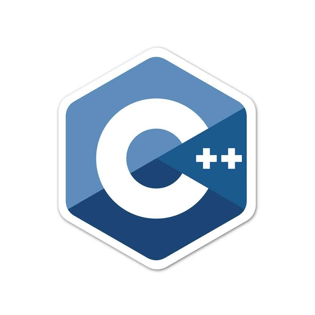 C++ Sticker waterproof vinyl decal for laptop, bike, car & bottle