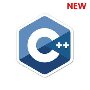 C++ Sticker waterproof vinyl decal for laptop, bike, car & bottle