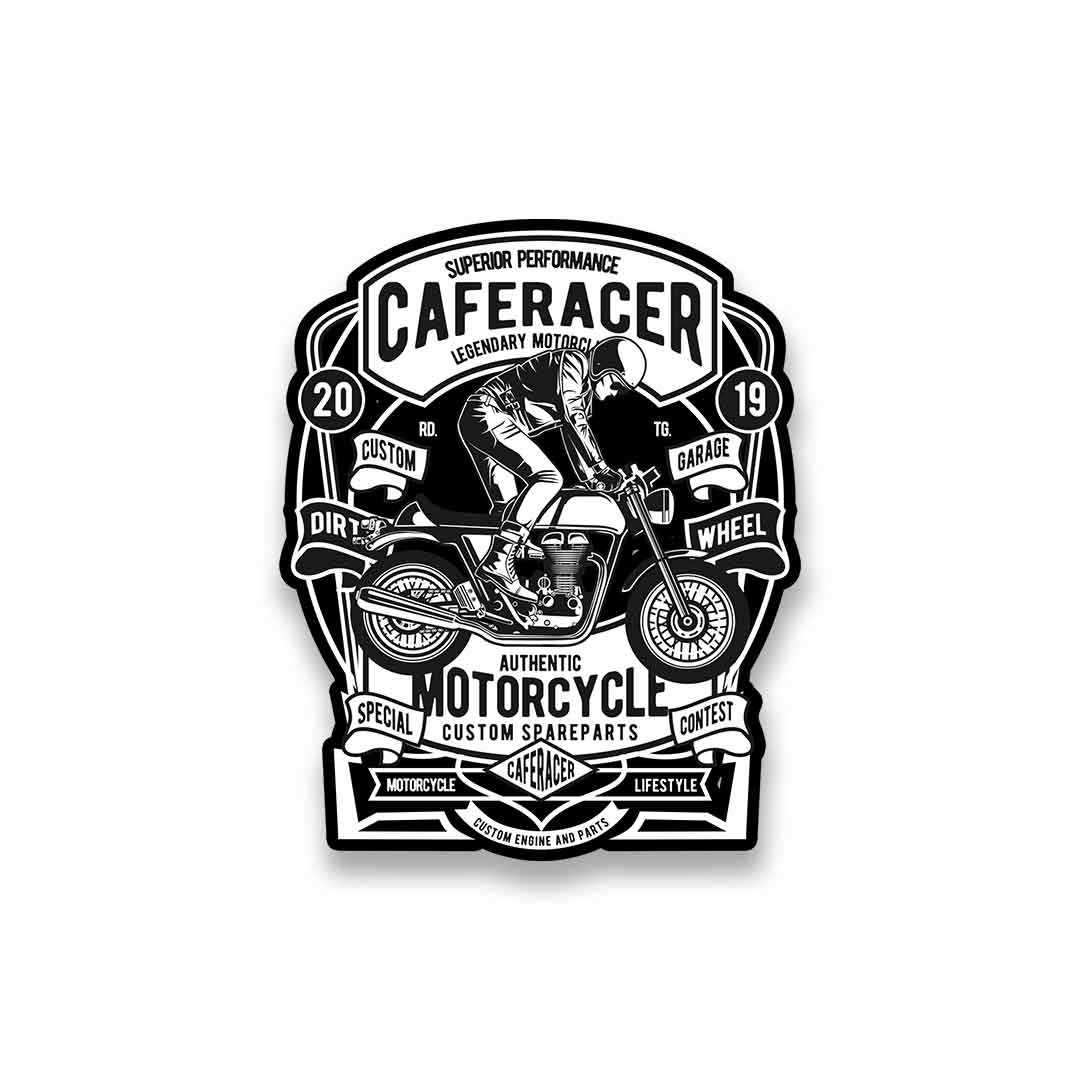 Cafe Racer Motorcycle Sticker waterproof vinyl decal for laptop, bike, car & bottle