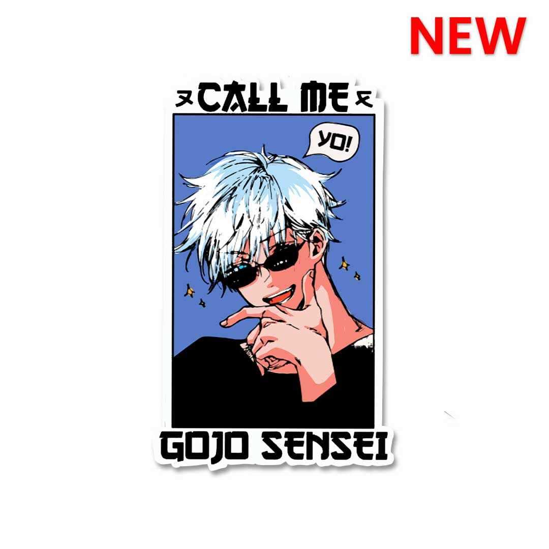 Call Me Gojo Sensei Sticker waterproof vinyl decal for laptop, bike, car & bottle