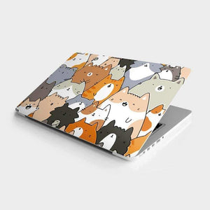 Cat Pattern Laptop Skin waterproof vinyl decal for laptop, bike, car & bottle