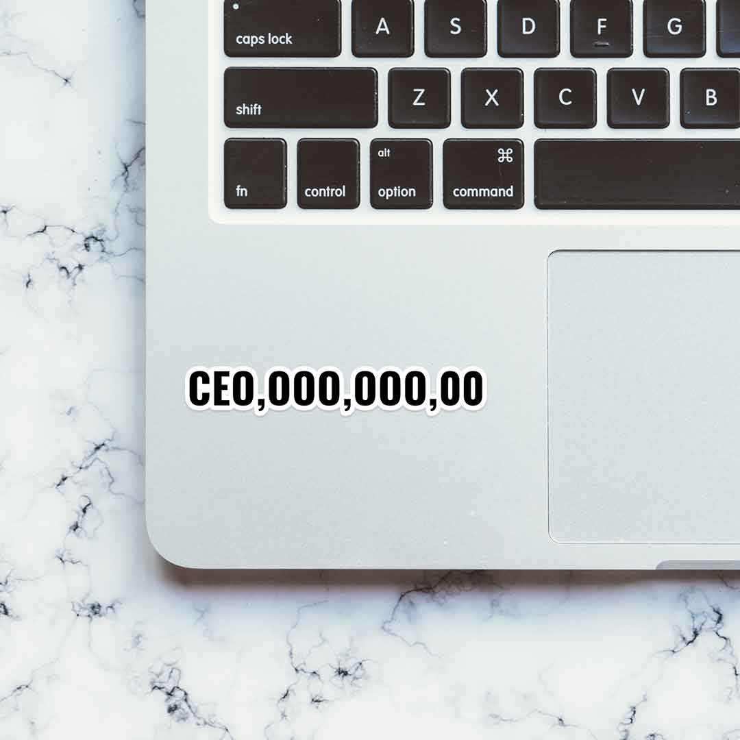 CEO,000,000,00 Sticker waterproof vinyl decal for laptop, bike, car & bottle
