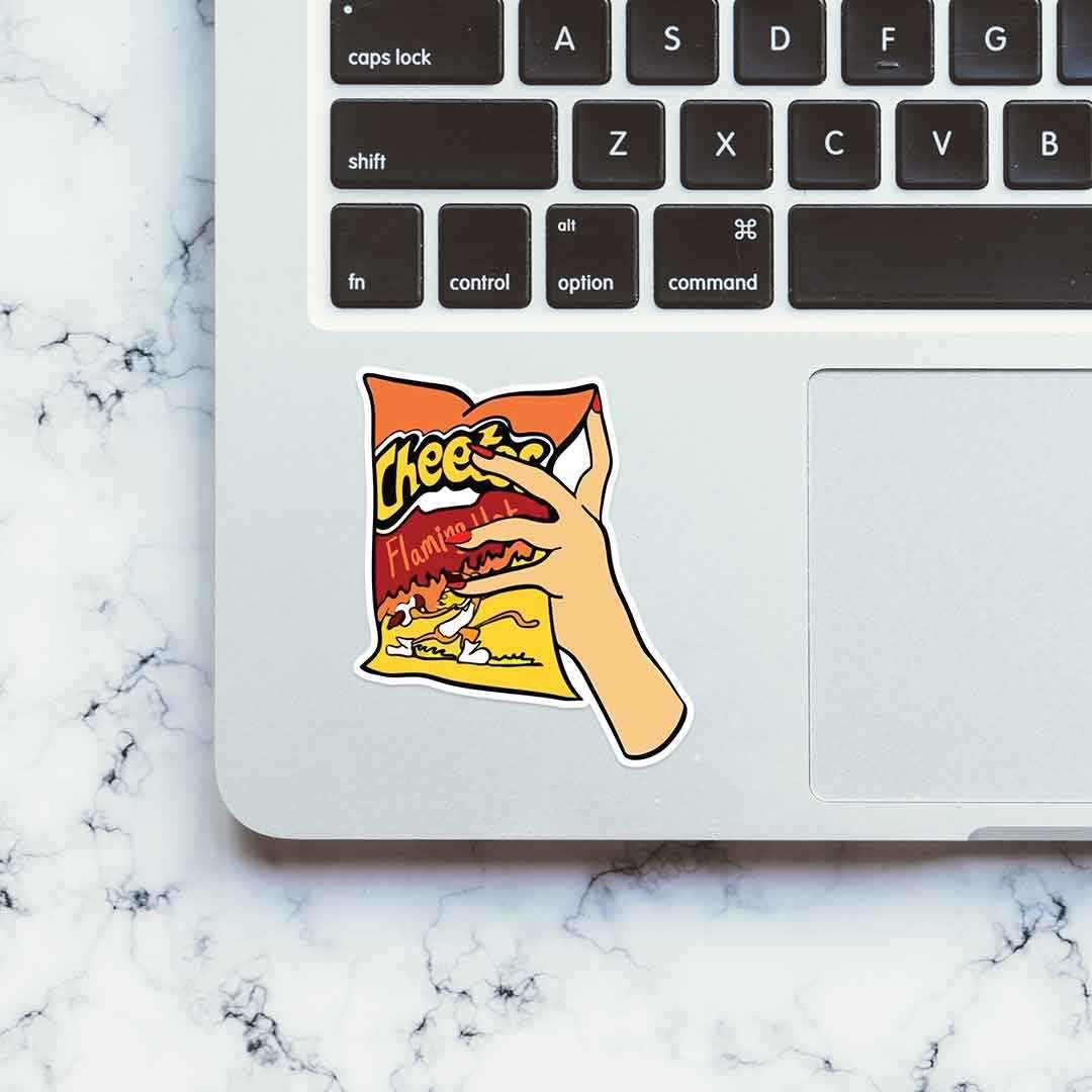 Cheetos Flaming HOT sticker waterproof vinyl decal for laptop, bike, car & bottle
