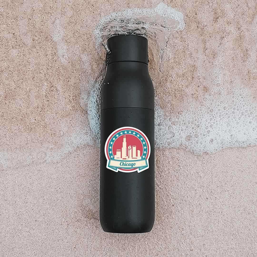 Chicago Sticker waterproof vinyl decal for laptop, bike, car & bottle