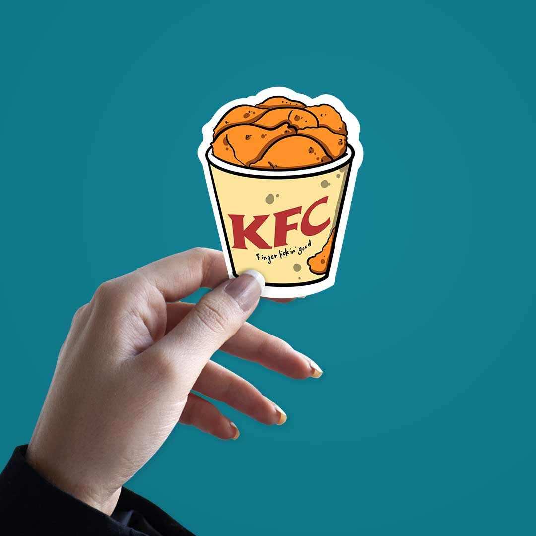 Chicken Bucket Sticker waterproof vinyl decal for laptop, bike, car & bottle
