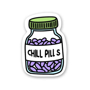 Chill Pill Sticker waterproof vinyl decal for laptop, bike, car & bottle