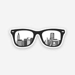 City Glasses sticker waterproof vinyl decal for laptop, bike, car & bottle
