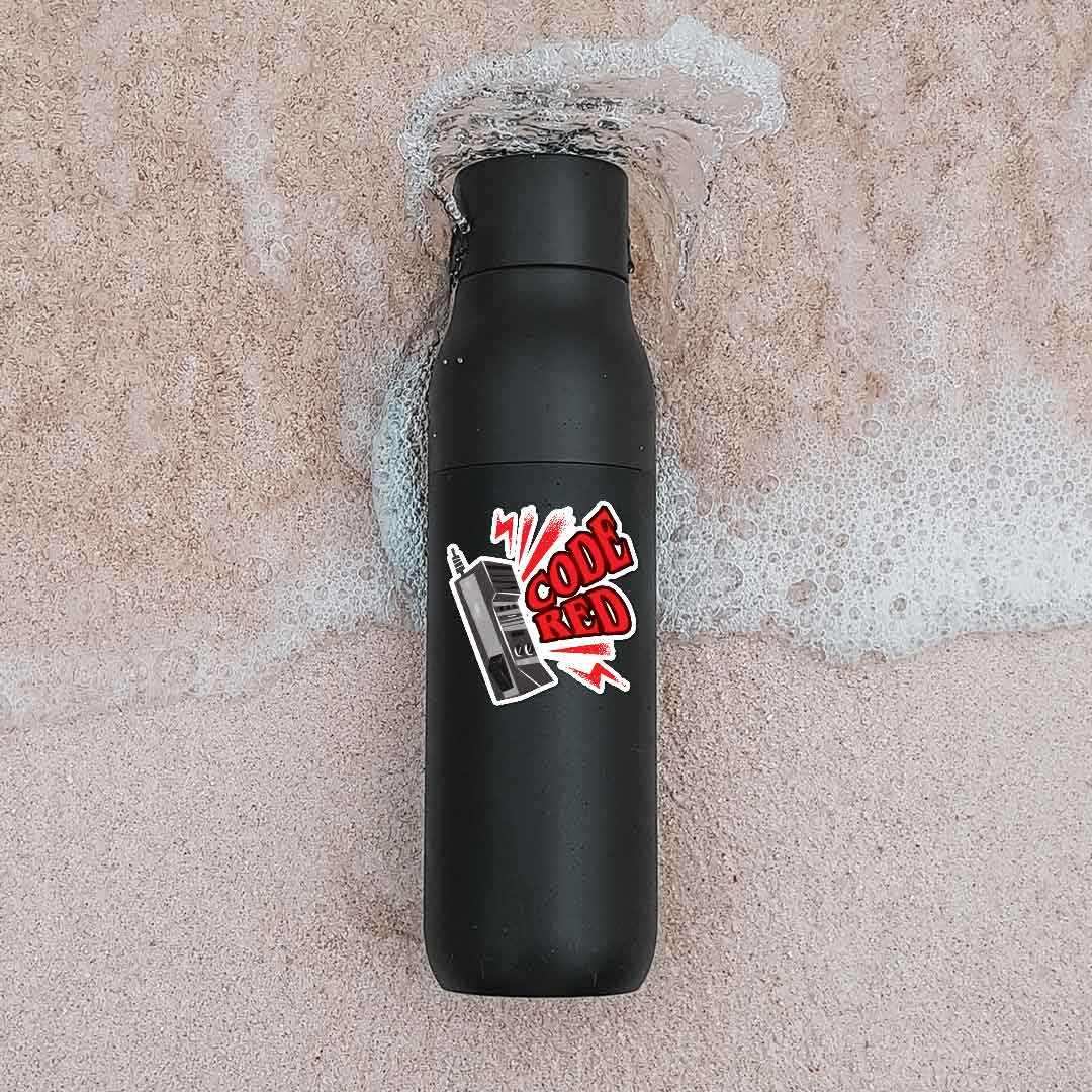 Code Red Sticker waterproof vinyl decal for laptop, bike, car & bottle