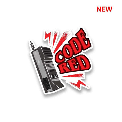 Code Red Sticker waterproof vinyl decal for laptop, bike, car & bottle