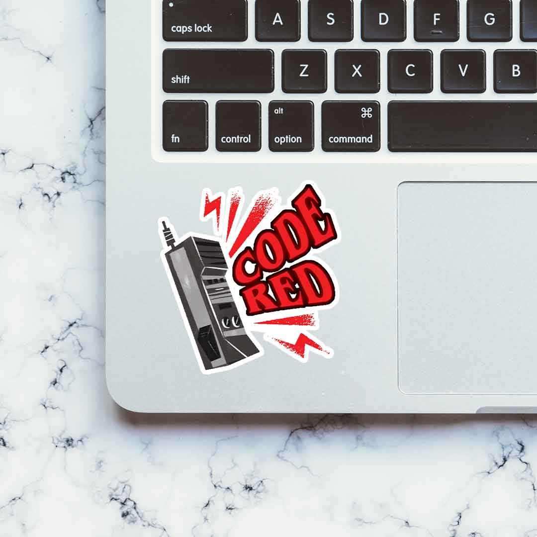 Code Red Sticker waterproof vinyl decal for laptop, bike, car & bottle