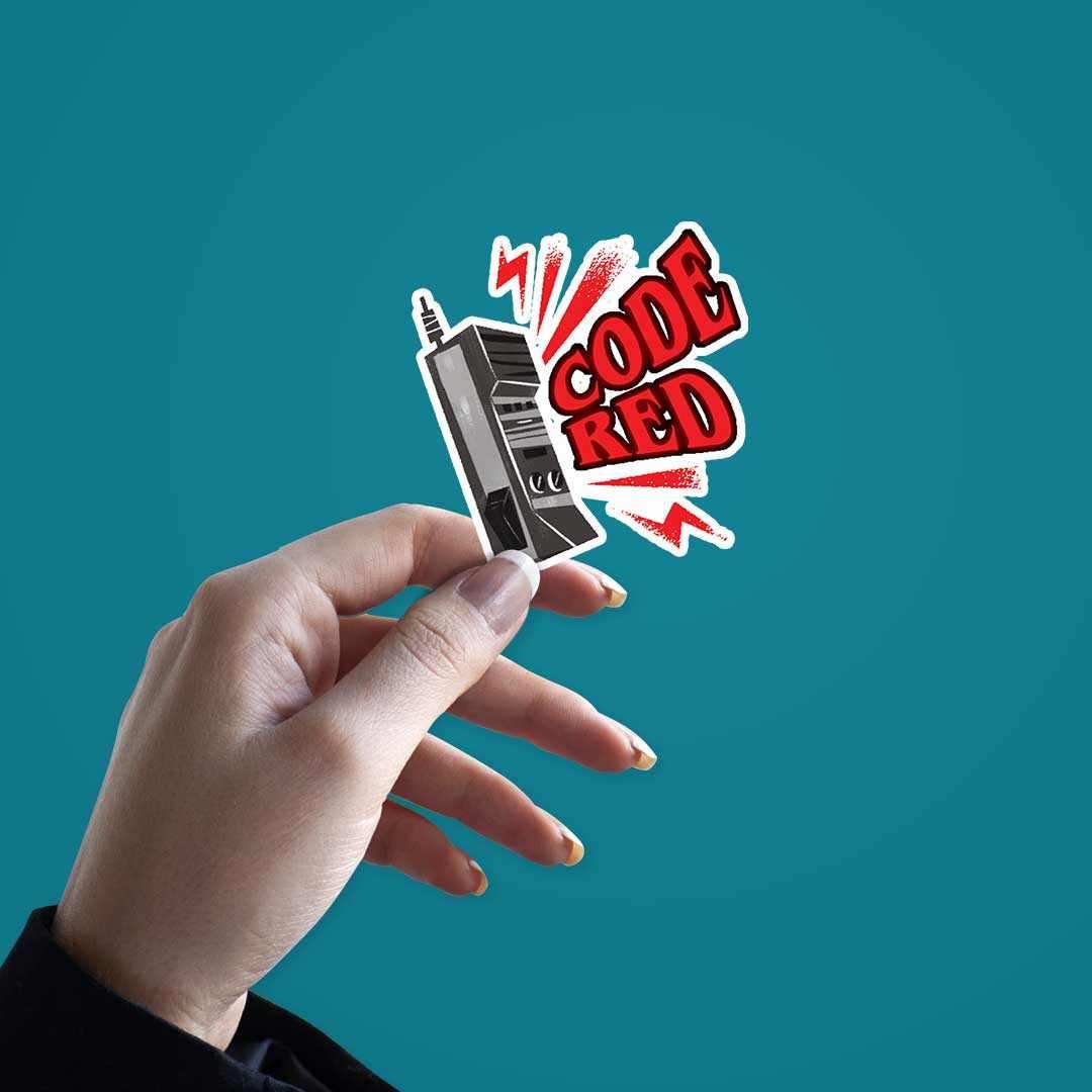 Code Red Sticker waterproof vinyl decal for laptop, bike, car & bottle
